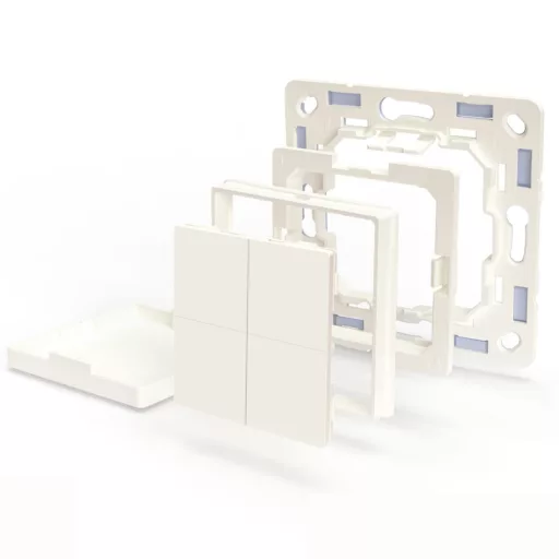 Shelly BLU Wall Switch 4 – vezeték nélküli kapcsoló + Legrand és Shelly keret adapter