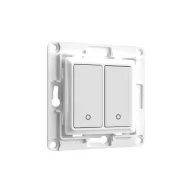   Shelly redőnyvezérlés – Wall Switch 2 gombos kapcsoló, egyes keret és Shelly 2PM Gen3 relé modul, fehér