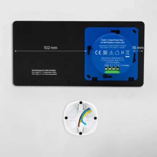 Shelly Wall Display X2i – vezérlőpanel, villanykapcsoló, Wi-Fi, Bluetooth, fekete