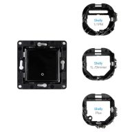   Shelly Wall Switch – villanykapcsoló, 1 gombos, relé tartóval, fekete
