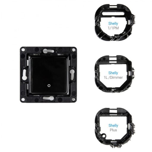 Shelly Wall Switch – villanykapcsoló, 1 gombos, relé tartóval, fekete