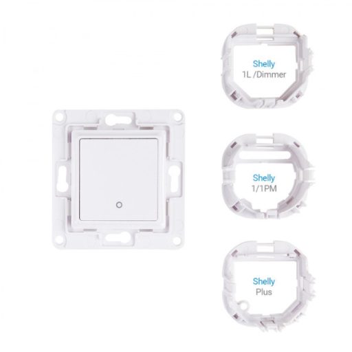 Shelly Wall Switch – villanykapcsoló, 1 gombos, relé tartóval, fehér