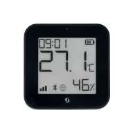   Shelly BLU H&T Display ZB – hőmérséklet érzékelő, pára és fény szenzor, e-papír kijelzővel, Zigbee, Bluetooth, fekete