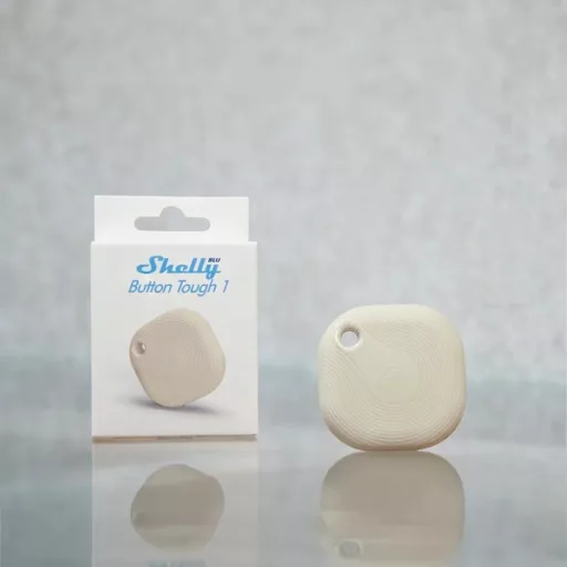 Shelly BLU Button TOUGH 1 ZB – távirányító, Bluetooth, Zigbee, elefántcsont színű
