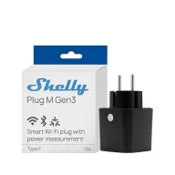   Shelly Plug M Gen3 – okoskonnektor, fogyasztásmérő, Wi-Fi, Bluetooth, Matter, fekete