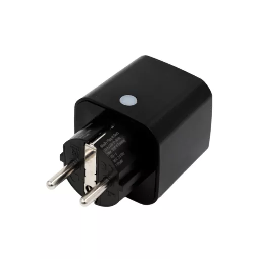 Shelly Plug M Gen3 – okoskonnektor, fogyasztásmérő, Wi-Fi, Bluetooth, Matter, fekete