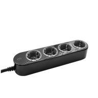   Shelly Power Strip 4 Gen4 – okos hosszabító, négy aljzattal, fogyasztásmérős, Wi-Fi, Zigbee, Matter, fekete