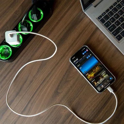 Shelly Power Strip 4 Gen4 – okos hosszabító, négy aljzattal, fogyasztásmérős, Wi-Fi, Zigbee, Matter, fekete