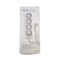   Shelly Power Strip 4 Gen4 – okos hosszabító, négy aljzattal, fogyasztásmérő, Wi-Fi, Zigbee, Matter, fehér 