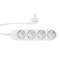   Shelly Power Strip 4 Gen4 – okos hosszabító, négy aljzattal, fogyasztásmérő, Wi-Fi, Zigbee, Matter, fehér 
