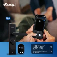   Shelly LOQED Touch Smart Lock – okos zár, érintős, Wi-Fi, Bluetooth, fekete