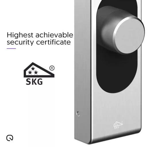 Shelly LOQED Touch Smart Lock – okos zár, érintős, Wi-Fi, Bluetooth, ezüst színű
