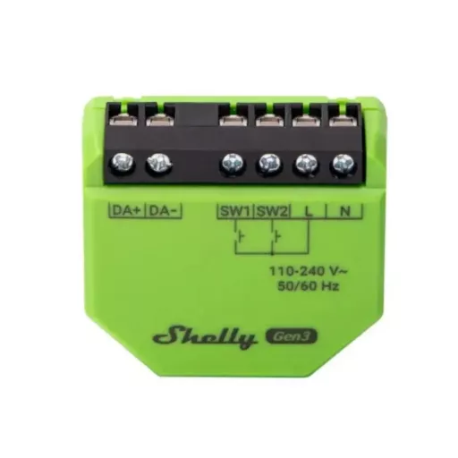 Shelly DALI Dimmer Gen3 – világításvezérlő modul, DALI rendszerhez, Wi-Fi, Bluetooth