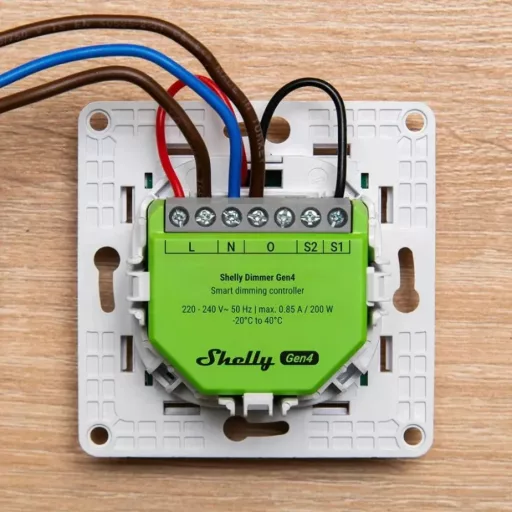 Shelly Dimmer Gen4 – fényerőszabályozó modul, Wi-Fi, Bluetooth, Zigbee, Matter (S4DM-0A101WWL)