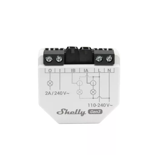 Shelly EM Gen3 – fogyasztásmérő, egyfázisú, 2 áramkörös, 1 db 50A áramváltóval
