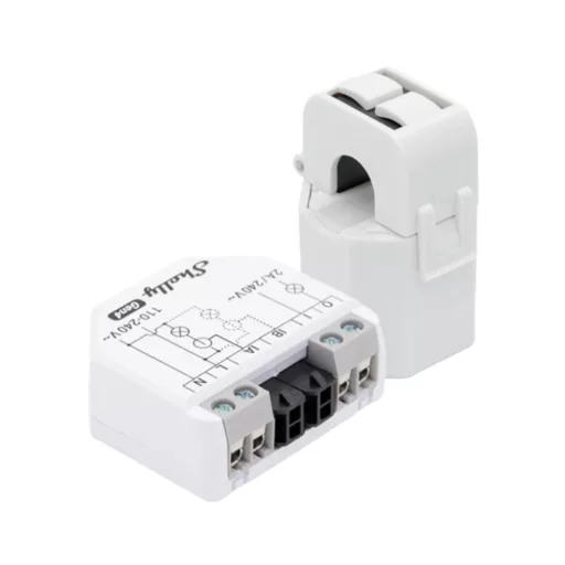 Shelly EM Gen4 – egyfázisú két áramkörös fogyasztásmérő, 1 db 50A áramváltóval, 2A kontaktorral, Wi-Fi, Bluetooth, Zigbee, Matter (S4EM-002CXCEU)
