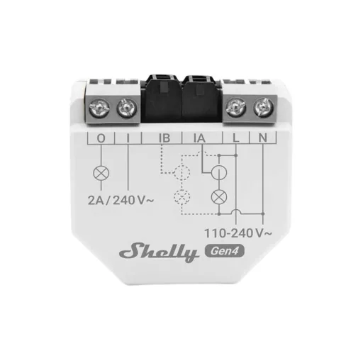 Shelly EM Gen4 – egyfázisú két áramkörös fogyasztásmérő, 1 db 50A áramváltóval, 2A kontaktorral, Wi-Fi, Bluetooth, Zigbee, Matter (S4EM-002CXCEU)