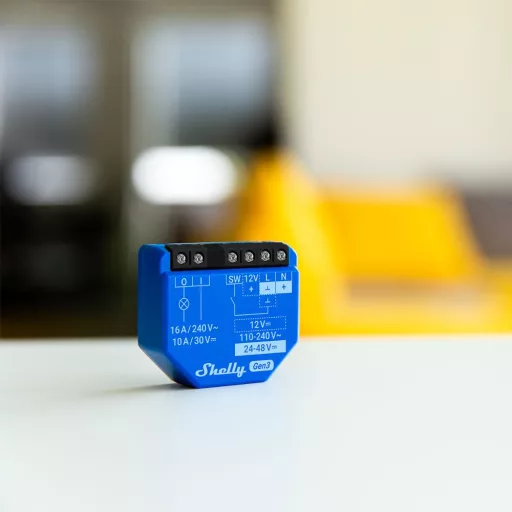 Shelly 1 Gen3 – relé modul, 1 áramkörös, 16A, Wi-Fi, Bluetooth, Matter (4 db-os csomag)