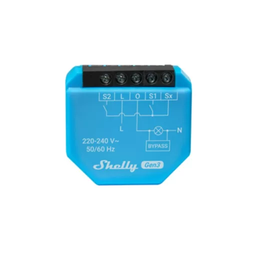 Shelly Plus 1L Gen3 – relé modul, 1 áramkörös, csak fázis, Wi-Fi, Bluetooth