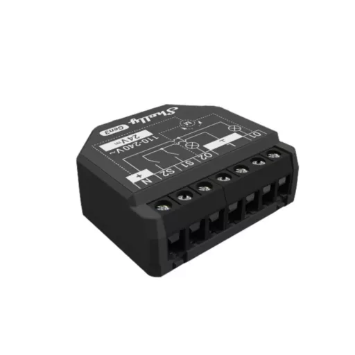 Shelly 2PM Gen3 – relé modul, 2 áramkörös, redőnyvezérlés, fogyasztásmérő, Wi-Fi, Bluetooth, Matter (4 db-os csomag)