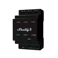   Shelly PRO 3 – relé modul, 3 áramkörös, kapcsolóbemenettel, DIN-sínes, Wi-Fi, Ethernet, Bluetooth