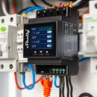   Shelly PRO 4PM – relé modul, 4 áramkörös, kapcsolóbemenettel, DIN-sínes, Wi-Fi, Ethernet, Bluetooth