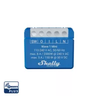   Shelly Qubino Wave 1 Mini – relé modul, 1 áramkörös, feszültség-mentes kapcsolás, Z-Wave