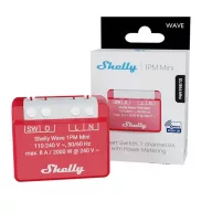   Shelly Wave 1PM Mini – relé modul, 1 áramkörös, fogyasztásmérő, 8A, Z-Wave EU LR