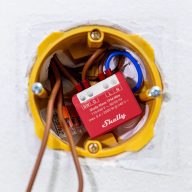   Shelly Wave 1PM Mini – relé modul, 1 áramkörös, fogyasztásmérő, 8A, Z-Wave EU LR