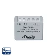   Shelly Qubino Wave PM MINI – relé modul, 1 áramkörös, fogyasztásmérő, Z-Wave