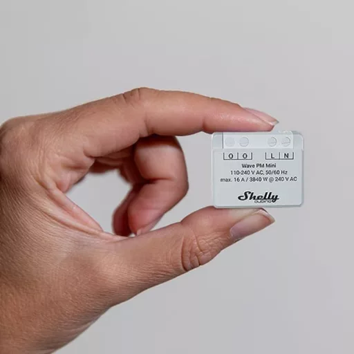 Shelly Qubino Wave PM MINI – relé modul, 1 áramkörös, fogyasztásmérő, Z-Wave