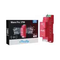  Shelly Qubino Wave PRO 1PM – relé modul, 1 áramkörös, fogyasztásmérő, DIN-sínes, Z-Wave