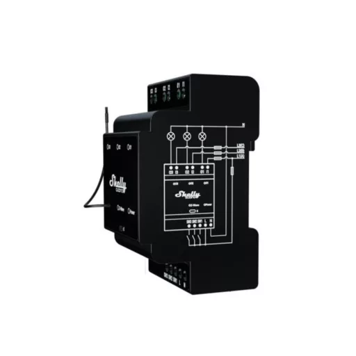 Shelly Wave PRO 3 – relé modul, 3 három áramkörös, DIN-sínes, Z-Wave EU LR