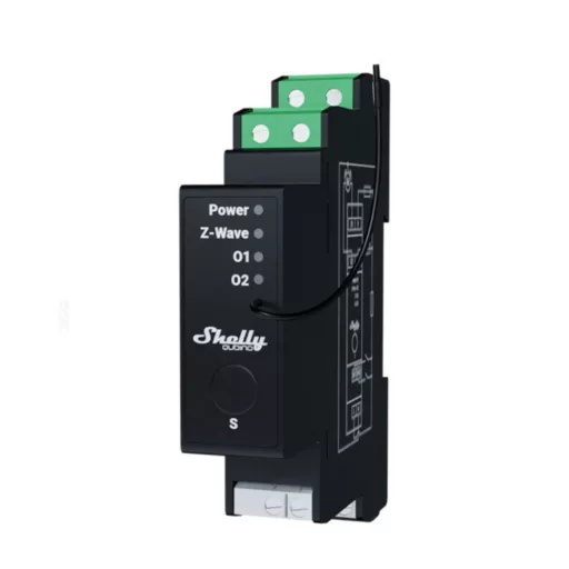 Shelly Wave Pro Shutter – relé modul, redőny és árnyékoló vezérlő, DIN-sínes, Z-Wave