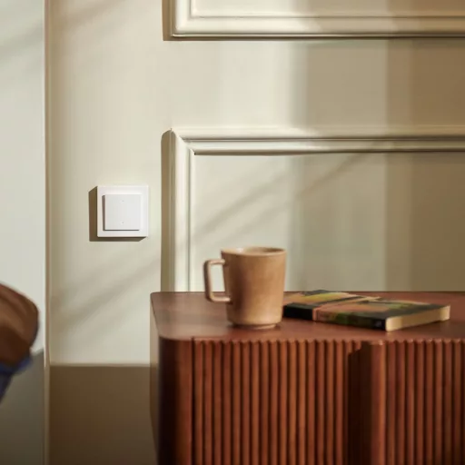 Aqara H2 Light Switch – villanykapcsoló, 1 áramkörös, 2 gombos, Zigbee, Thread, fehér és szürke (WS-K07D)