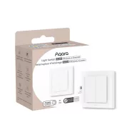   Aqara H2 Light Switch – villanykapcsoló, 2 áramkörös, 4 gombos, Zigbee, Thread, fehér és szürke (WS-K08D)