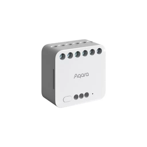 Aqara T2 Dual Relay Module – relé modul, 2 áramkörös, redőnyvezérléshez, fogyasztásmérős, Zigbee (DCM-K01)