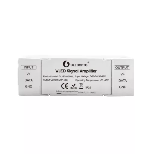 Gledopto WLED Signal Amplifier – WLED digitális LED jelismétlő, 5-48V DC (GL-BS-001WL)