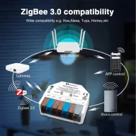   Gledopto GL-C-310P Pro Switch – relé modul, AC/DC/feszültségmentes kapcsolás, Zigbee, RF 2.4 GHz