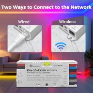   Gledopto Elite 2D-EXMU Advanced WLED Controller – kettő csatornás RGBIC LED vezérlő, mikrofonnal, USB-C, ESP32, Wi-Fi, Ethernet (GL-C-616WL)