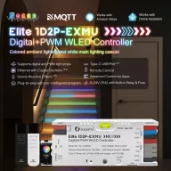   Gledopto Elite 1D2P-EXMU Digital + PWM WLED Controller – három csatornás led vezérlő, 1×RGBIC + 2×PWMLED, mikrofonnal, USB-C, ESP32, Wi-Fi, Ethernet (GL-C-620WL)