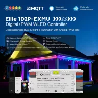   Gledopto Elite 1D2P-EXMU Digital + PWM WLED Controller – három csatornás led vezérlő, 1×RGBIC + 2×PWMLED, mikrofonnal, USB-C, ESP32, Wi-Fi, Ethernet (GL-C-620WL)