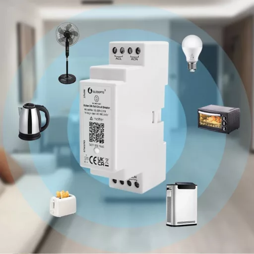 Matter DIN Rail Circuit Breaker – egyáramkörös okos, DIN-sínes relémodul, 16A, Wi-Fi, Matter (GL-DR-001M)