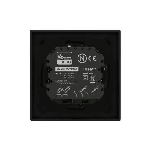 HeatIt Z-TRM6 – termosztát, Z-Wave 800, matt fekete (HEAE5430568)