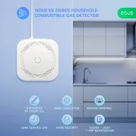 Nous E9 – okos gáz-szivárgás érzékelő, Tuya Zigbee