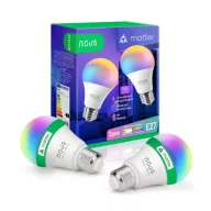   Nous P3 – RGB LED okos izzó, E27 foglalat, Tuya Wi-Fi, Matter (2 db-os csomag)