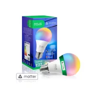   Nous P3 – RGB LED okos izzó, E27 foglalat, Tuya Wi-Fi, Matter