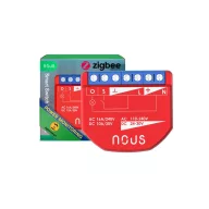   Nous B2Z – relé modul, 1 áramkörös, fogyasztásmérős, kapcsolóbemenette, Tuya Zigbee