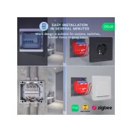   Nous B2Z – relé modul, 1 áramkörös, fogyasztásmérős, kapcsolóbemenette, Tuya Zigbee