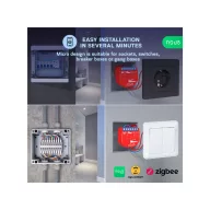   Nous B3Z – relé modul, 2 áramkörös, fogyasztásmérős, kapcsolóbemenette, Tuya Zigbee